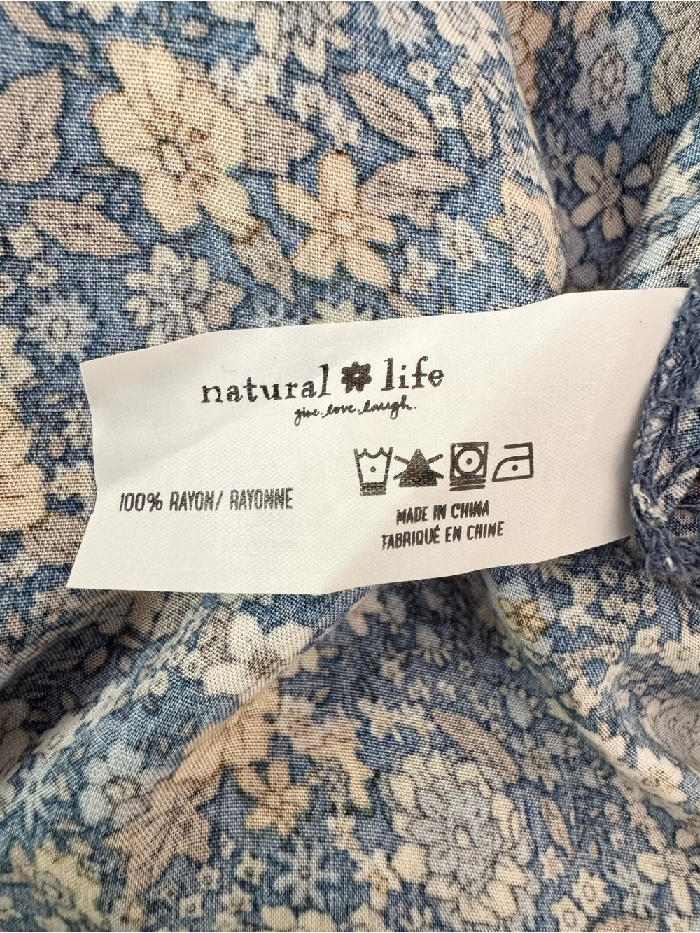 Natural Life Sophia Ditsy Floral Maxi Wrap Dress Blue Boho Size Large - Picture 11 of 11